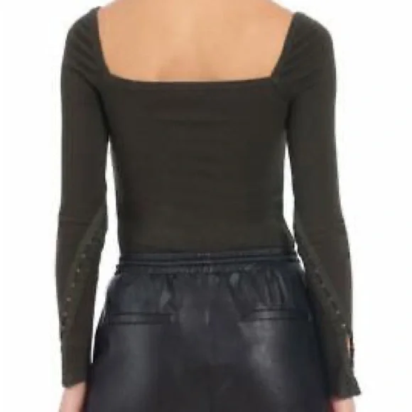 SALE NWOT Avec Les Filles rib knit square neck top - Picture 2 of 10